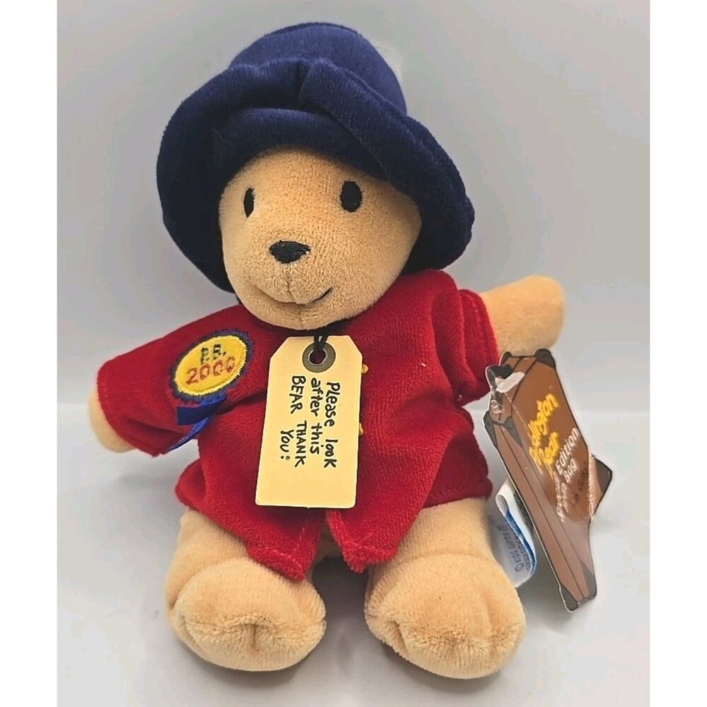 Vintage‎ 2000 Paddington Bear Special Edition Bean Bag Red Coat w Tag BB28